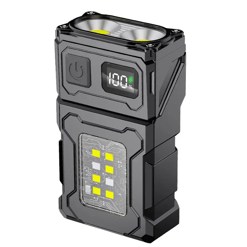 Magnetic LED Work Light, 1 Box Portable Outdoor Lighting Flashlight, Strong Light Charging Flashlight, Mini Long Beam Work Light for Car Repair & Outdoor, Torch Christmas Gift