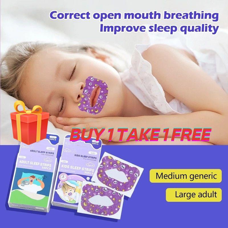 Dải Kín Miệng Trẻ Em, 30 Cái / Hộp, Miếng Dán Ngủ, Miếng Dán Chống Ngáy Miệng Trẻ Em, Miếng Dán Môi Ngáy, SAS 0