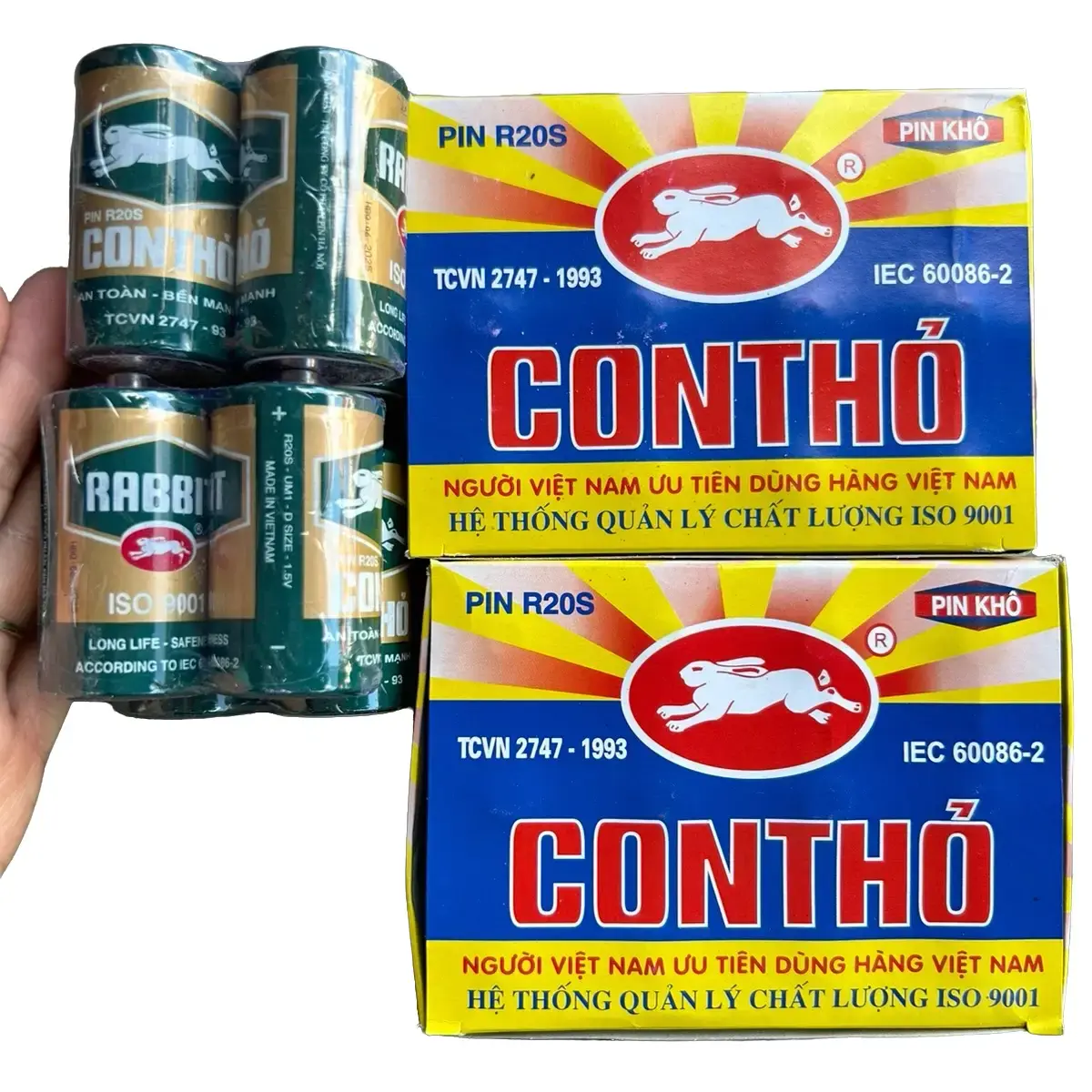Pin con thỏ R20S pin đại 1 hộp 12 viên (6 đôi) Phụ Kiện