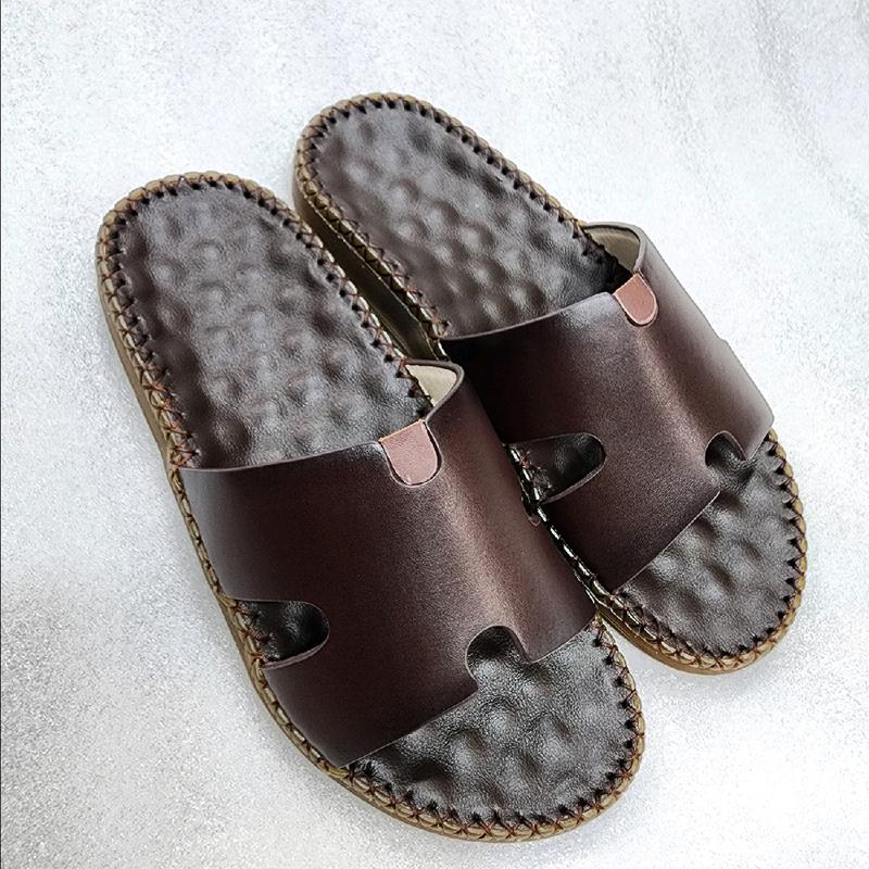 Dép Nam Dép Doctor Quai chữ H da bò thật cao cấp Nam Đế Bằng dép chữ h