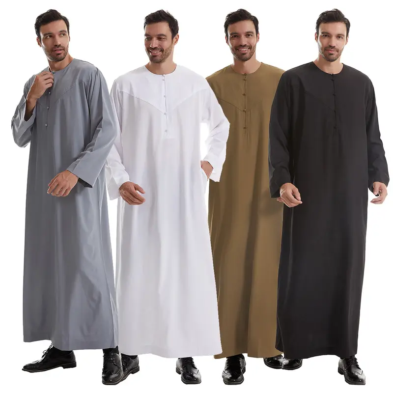 Men's Muslim Robe Ramadan Jubba Kaftan Dishdash Arabian Robe - TikTok ...