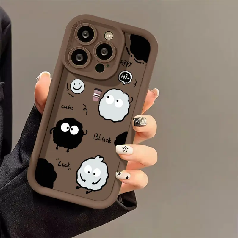 Ốp Điện Thoại Silicon Dày Than, Màu Macaroon, Cặp Đôi Hoạt Hình, Tương Thích Với IPhone 15 14 13 12 11 Pro Max 11 12 13 14 15 Pro XS Max X XR 7 8 Plus, Vỏ Bảo Vệ Máy Ảnh, Vỏ Chống Sốc 5