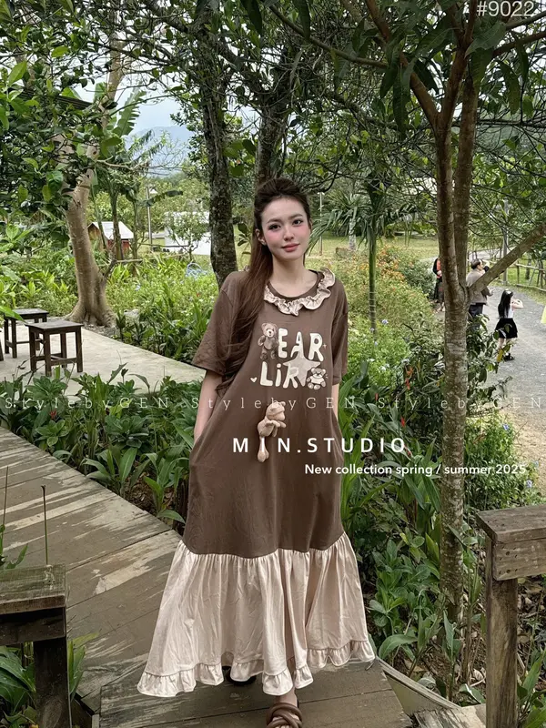 Váy Suông, Đầm Suông Cotton Nâu Phong Cách Trẻ Trung Huệ Tây 88 Store 5