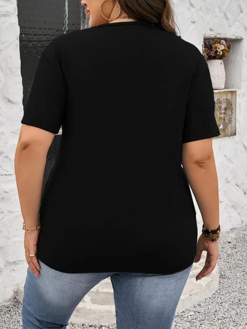 Product Introduction of Women's Heart & Letter Print Round Neck Tee, Fashion Casual Crew Neck Short Sleeve T-shirt for Daily Holiday Vacation Outdoor Wear, Ladies Clothes for Summer, Top 2