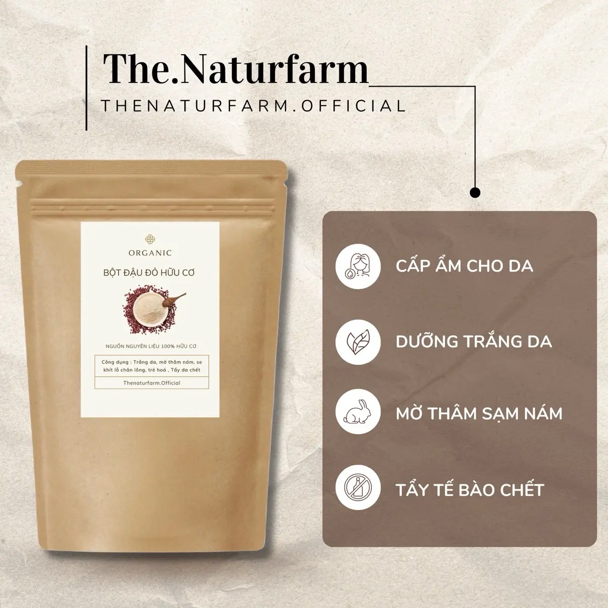 Bột đậu đỏ nguyên chất Thenaturfarm [ 500GR ]