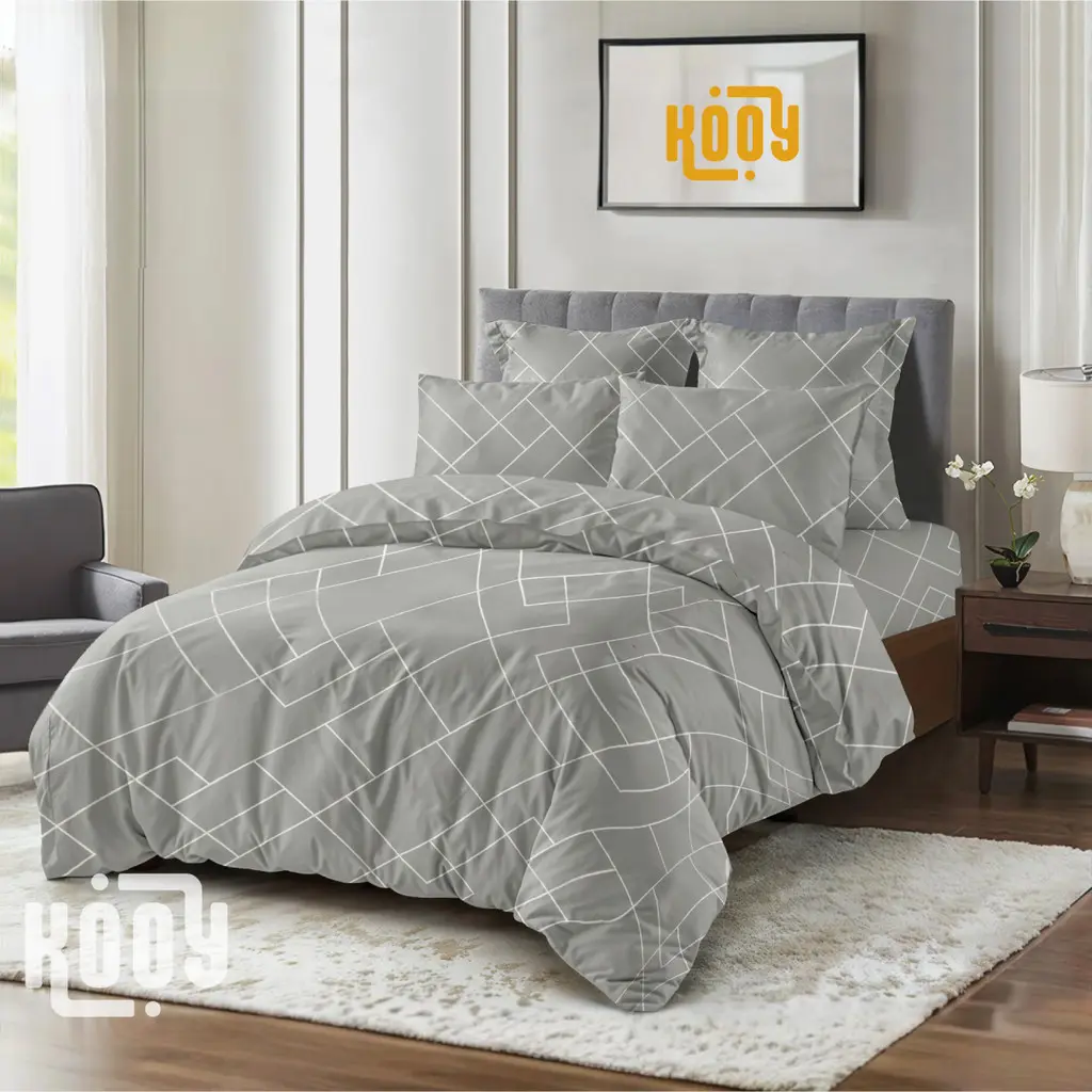 Bed Cover Set Sprei Arkana Grey - Ukuran Lengkap
