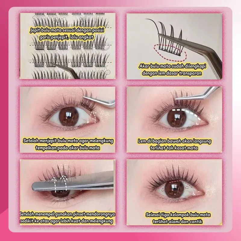 Bulumata Super Natural Eyelash Extension Bulumata mix upper lashes dan lower lashes Bulu mata palsu pemula bebas lem, bulu mata palsu dapat digunakan kembali 4