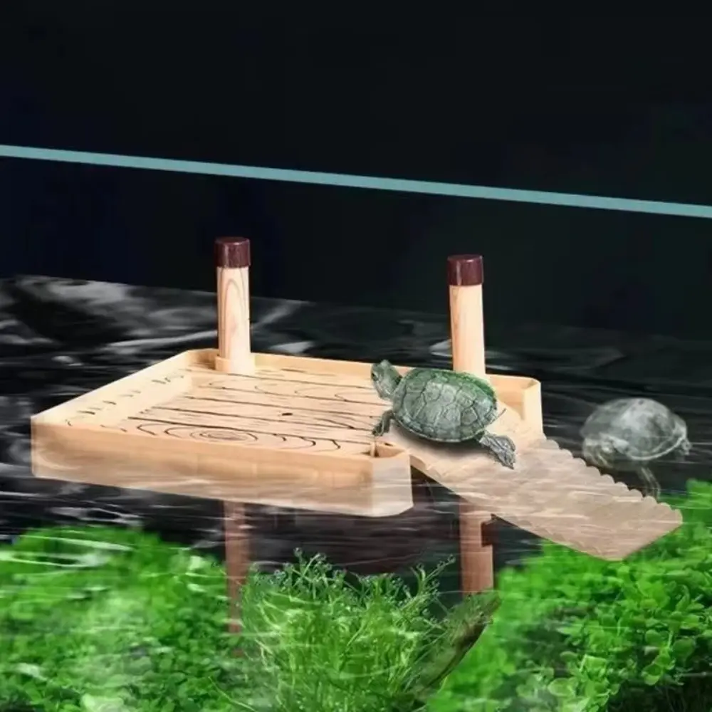 Aquarium Accessories Wood Grain Turtle Platform Plastic Cold-resistant Tortoise Basking Platform Decorative DIY Fish Tank Ornaments Brazilian Water Turtle