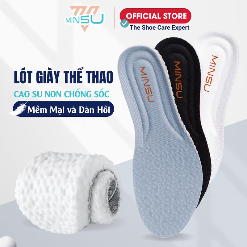 Lót Giày Thể Thao Cao Su Non Nam Nữ Cao Cấp Chính Hãng MINSU M2355 Khử Mùi Thoáng Khí Ngăn Vi Khuẩn