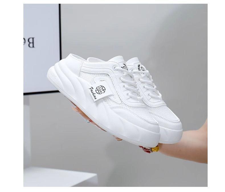 Product Introduction of Snow Lauder Slip-on Half Slippers Women's Summer 2024 New Breathable Mesh Red Ins All-Match Sneakers 21