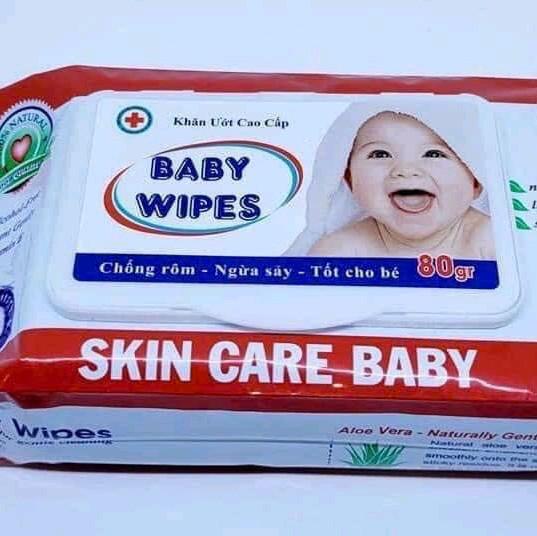 20 gói khăn ướt baby WIPES 80g- mùi dịu nhẹ cho bé Voi 1