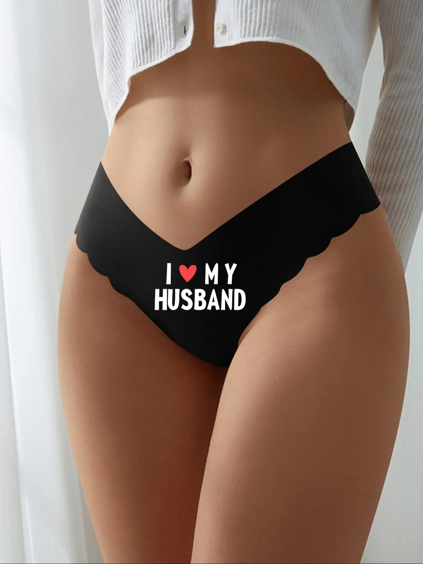 Women's Heart & Letter Print Panty, Soft Comfy Breathable Seamless Knicker for Daily Wear, Ladies Underwear for All Seasons