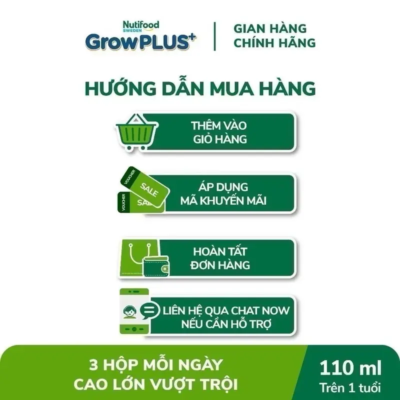 Sữa NutiFood Grow Plus bạc tăng chiều cao cho bé từ 1 tuổi trở lên sữa  cong thuc 2