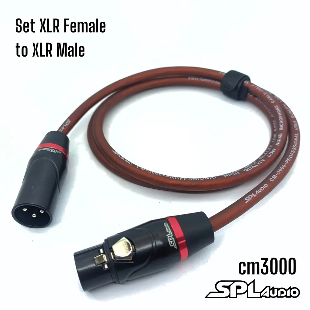 Kabel Audio Mic Jack SPL Audio XLR Male to XLR Female 3 Pin Gold - Kabel SPLAudio Warna Coklat 1-10 Meter