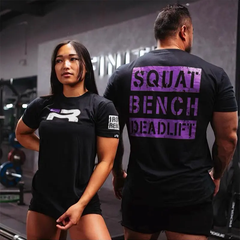 Áo Thể Dục, Ngắn Tay, Cổ Tròn, Dành Cho Nam Giới, 100% Cotton, Dáng Rộng Vừa Vặn, Áo Thường Ngày Ngoại Cỡ, Áo Thun Thể Thao