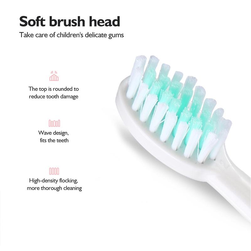Product Introduction of Children's Electric Toothbrush With Replacement Heads Colorful Cartoon Ultrasonic Rechargeable Soft Hair Sonic Cleaning Brush adult  toothbrush portable  toothbrush 12