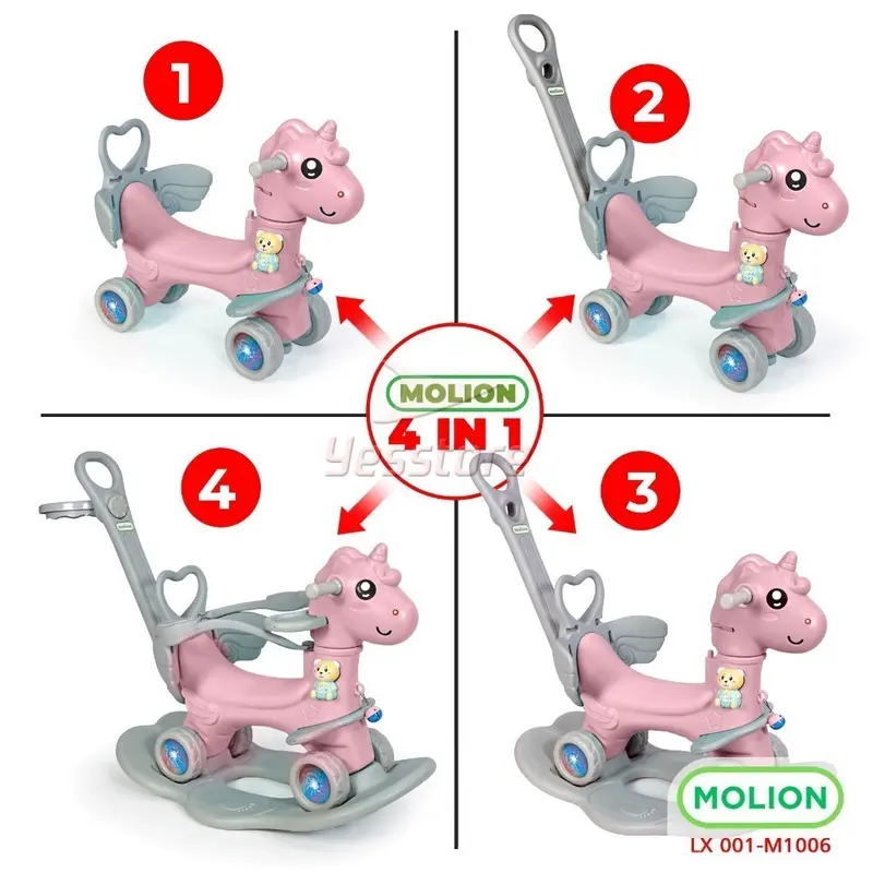 SPEEDS X MOLION SNI Mainan Kuda Kudaan 4in1 Anak-anak | Mainan Kuda Jungkat Jungkit Rocking Horse Berstandar | Kualitas Tinggi, Sangat Baik Sekali | 001-M1006 5