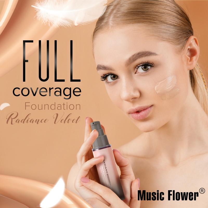 Music Flower Set: Radiance Velvet Liquid Foundation Powerstay 18H Matte Base + Moisturizing Setting Sprayx Makeup 1