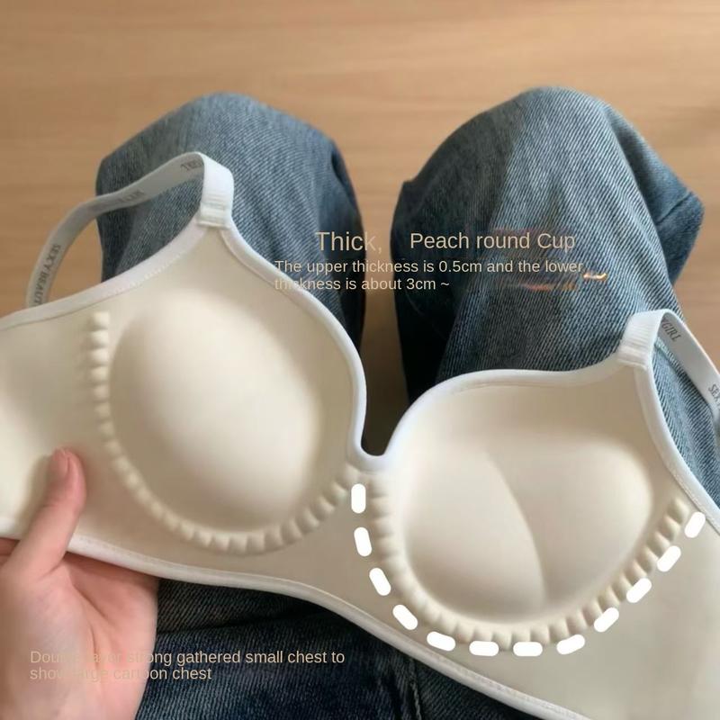 Áo Ngực Nữ, Cỡ Nhỏ A Biến Thành C Lớn, Ngực Nhỏ Trông To Hơn, Thu Gọn Liền Mạch, Không Có Vòng Thép, Thích Hợp Cho Vết Chỉ, Hỗ Trợ Mềm Mại, Chống Chảy Xệ, Bao Gồm Một Cặp Áo Ngực 3
