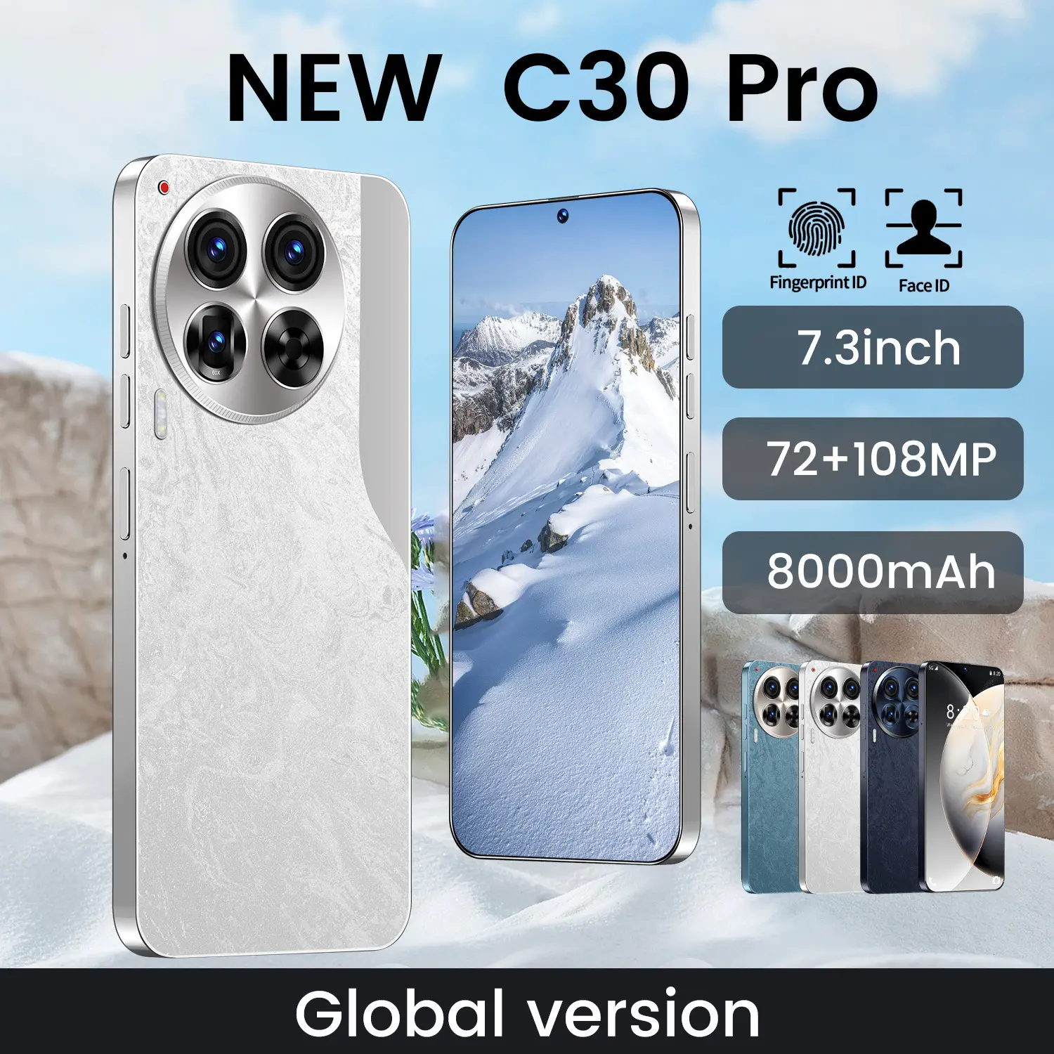 C30 Pro low price 16 + 1TB large screen smartphone Mobile Cellphone