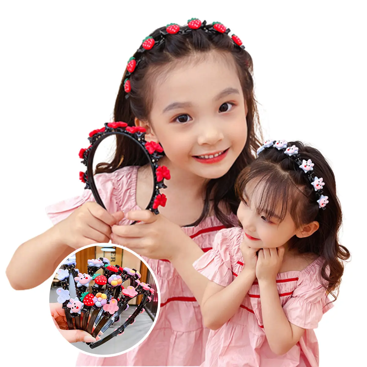 Minzo Bando Anak Korea Cantik Motif Desain Bunga Lucu Bandana Fashion Aksesoris Hiasan Jepit Rambut Bahan Plastik