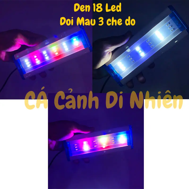 Đèn LED máng kẹp thành hồ cá 20-30 cm 2 dãy màu TRẮNG - ĐỔI MÀU 18 LED P300 1