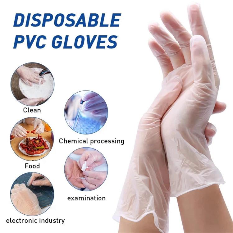 Product Introduction of Food Grade Household Cleaning Transparent Pvc Vinyl Disposable Gloves 100pcs 3
