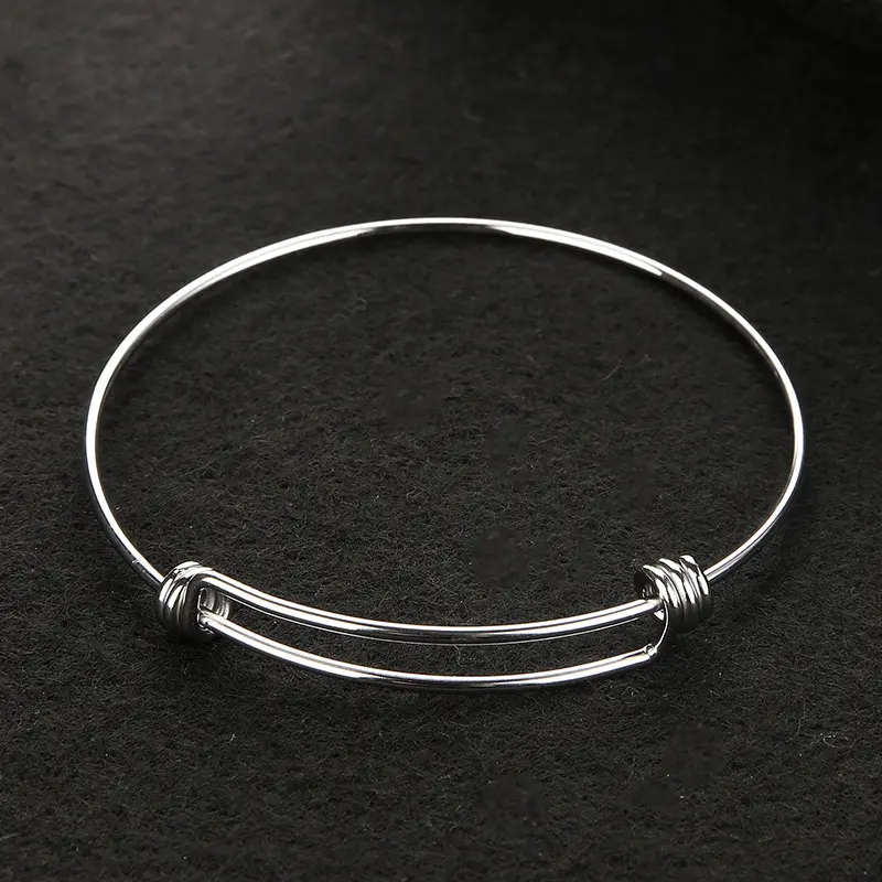 Vòng đeo tay bằng thép không gỉ 304, không thấm nước, mạ điện, bề mặt được đánh bóng điện cực, có thể mở rộng, vật liệu tự làm, vòng đeo tay 1