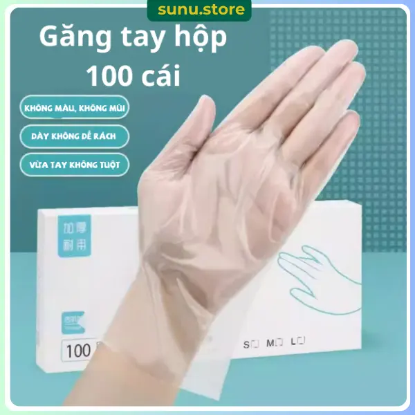 Găng Tay Nấu Ăn TPE Siêu Dai - Hộp 100 Cái, Không Mùi, Chống Nhăn, An Toàn | Sunu.store desk chống mài mòn găng  tay