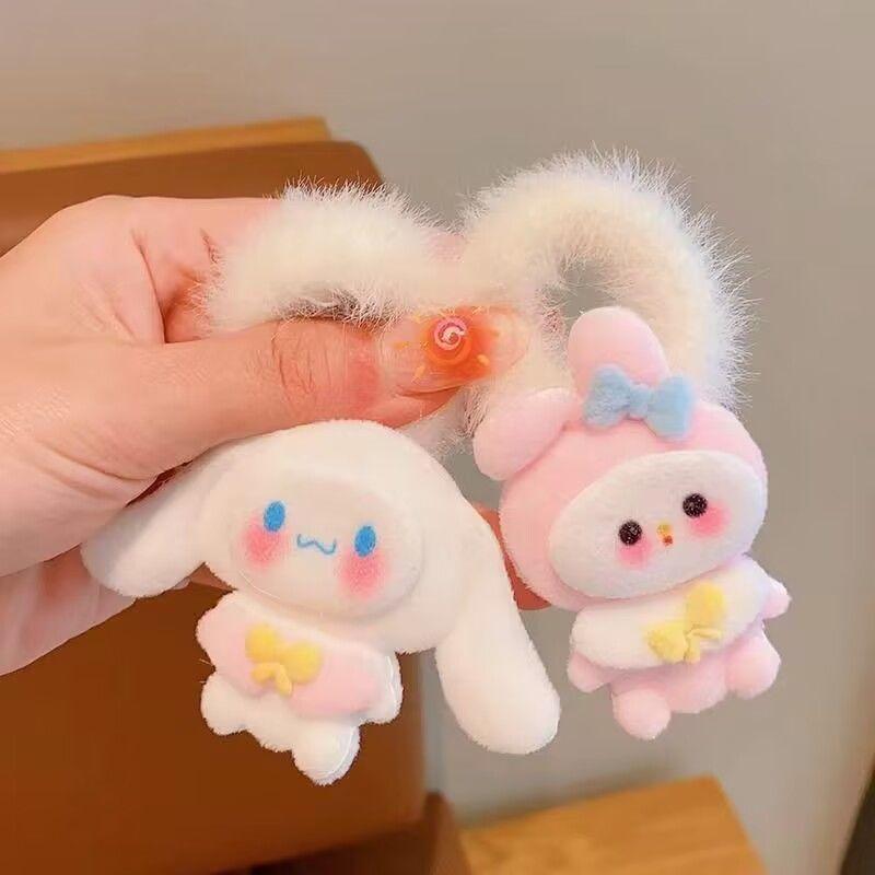 Dây Buộc Tóc, Chất Liệu Nhồi Bông Thích Hợp Cho Bé Gái Và Trẻ Em, Thiết Kế Dopamine, Có Cinnamon Babycinnamoroll, Kiểu Tóc Cho Bé Gái Mới Women 6