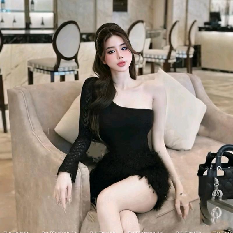Set Váy Áo Ren Lệch Vai Chân Váy Lông Thỏ Tiểu Thư Siêu Xinh.Hàng Thiết Kế Nữ Women Dress chỉ giặt tay đỏ hồng vaydodonnoel 🎄  đỏ và hồng váy dự tiệc 4