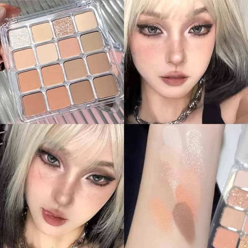 Bảng Phấn Mắt, 16 Màu, Màu Nude, Lâu Trôi, Lấp Lánh Và Lì, Mỹ Phẩm Trang Điểm Lung Linh, [Thanh Toán Khi Nhận Hàng] 3