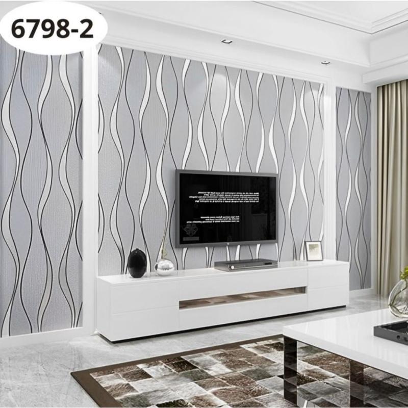 Wallpaper Dinding Marmer Lis Kuning Dasar Putih  9 s/d 10meter X 45cm 4