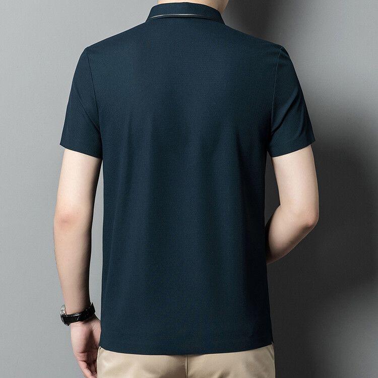 Product Introduction of Áo Thun Nam Ngắn Tay Mùa hè, 100% Cotton Thật, In Ve Áo Nặng, Áo Polo, Dễ Phối Đồ Dáng Rộng Vừa Vặn, Tay Lửng Áo, Dành Cho Nam Giới Menswear Có Cổ 21
