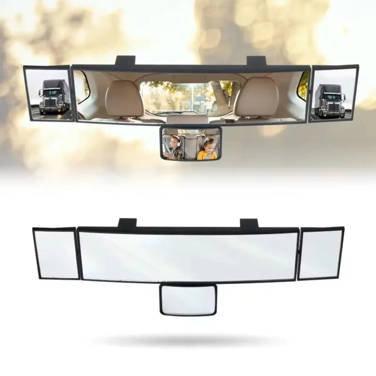 Adjustable Wide-view Rearview Mirror In The Car Wide Angle Panoramic Assisting Interior Clip On Convex Rear View Mirror For Car
