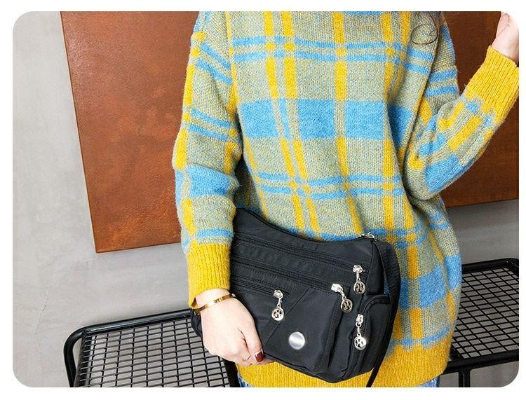 Product Introduction of Women's Bag Mother's Bag New 2025 Middle-Aged Women's Bag Nylon Canvas Bag Waterproof Multi-Layer Shoulder Messenger Bag 29