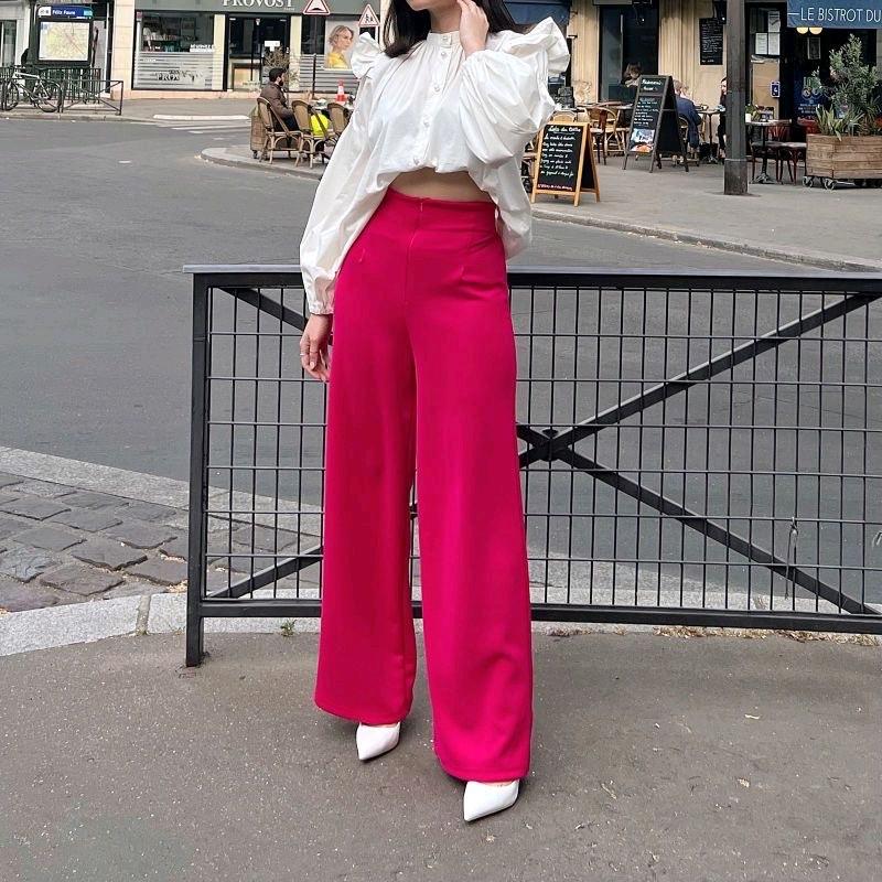 Buna Cullote Zipper Highwaist Scuba Premium Celana Kulot Wanita Basic HW Irene Cullotes Scuba Wide Leg Premium 1