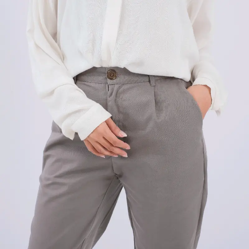 Hazel Ankle Pants - Celana Basic Wanita Baggy Pants 7/9 American Drill Premium 3