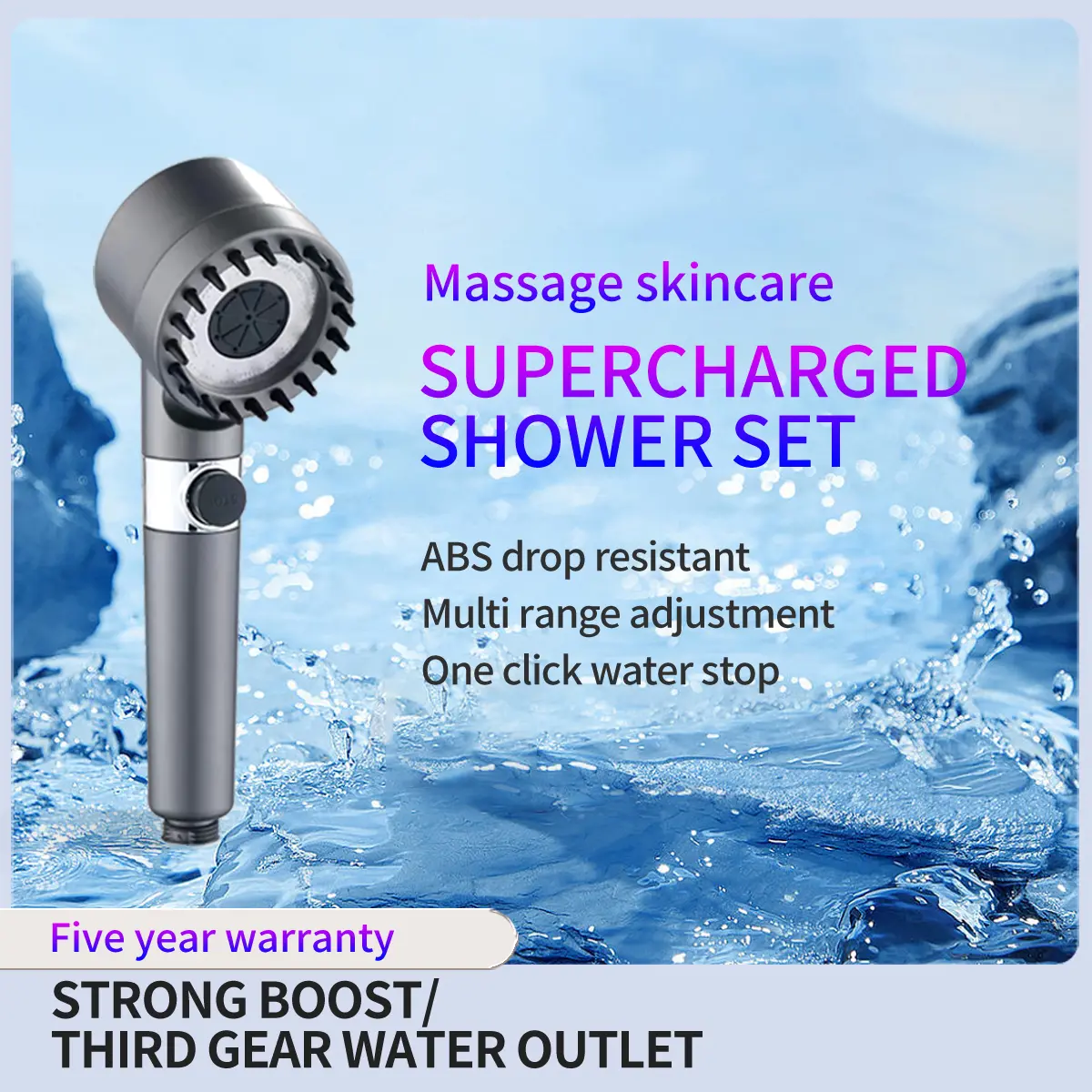 POWERFUL Supercharging Shower Sprinkler Set with Filter for Skin Beautifying - Bathroom Bath Shower Head Spray