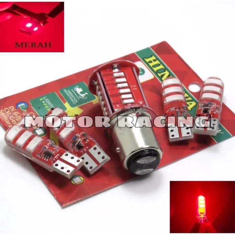 PAKET COMBO LAMPU STOP REM LED MOTOR 30 MATA + 4 PCS SEIN SEN JELLY KEDIP FLASH T10 UNIVERSAL LAMPU SENJA VARIO DLl 2