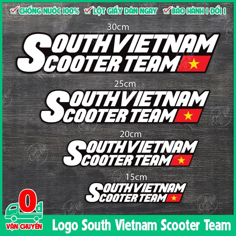 Combo 2/4 tem logo decal tem sticker hội nhóm xe tay gas dán trang trí xe máy SOUTH VIETNAM SCOOTER TEAM Nhãn Dán