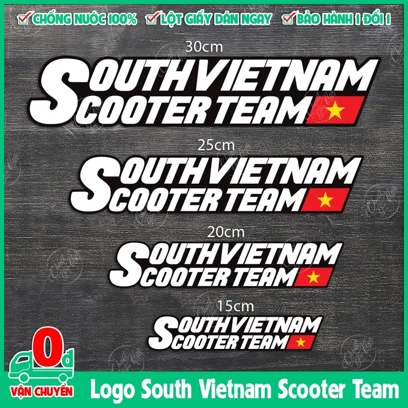 Combo 2/4 tem logo decal tem sticker hội nhóm xe tay gas dán trang trí xe máy SOUTH VIETNAM SCOOTER TEAM Nhãn Dán 0