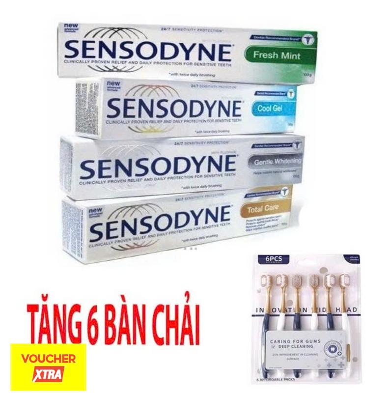 [FREE SHIP] COMBO 5 Tuýp Kem đánh răng Sensodynee - Tặng 6 bàn chải 0