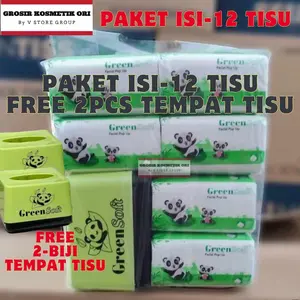(DAPAT 12PCS TISU+2 BOX TISU) TISU GREENSOFT POPUP 130 SHEETS UKURAN 10x10