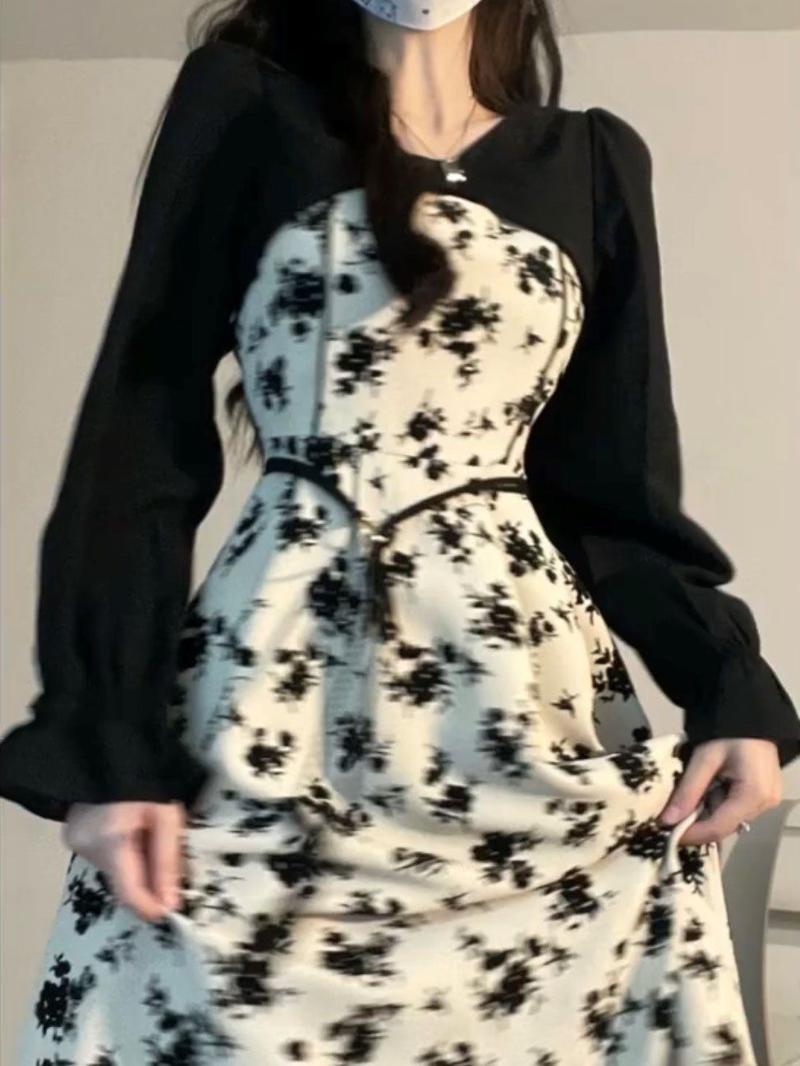 Product Introduction of 2024 [Store Hot Sale] 2024 New Spring Clothes French Platycodon Grandiflorum Floral Dress + Design Sense Shawl Sweet and Spicy Style Salt Series Two-Piece Set for Women 4