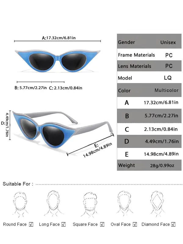 Women's Fashionable Cat Eye Frame Sunglasses, PC Frame Outdoor Sports Sunglasses, Fashion Accessories for Outdoor Activities 3