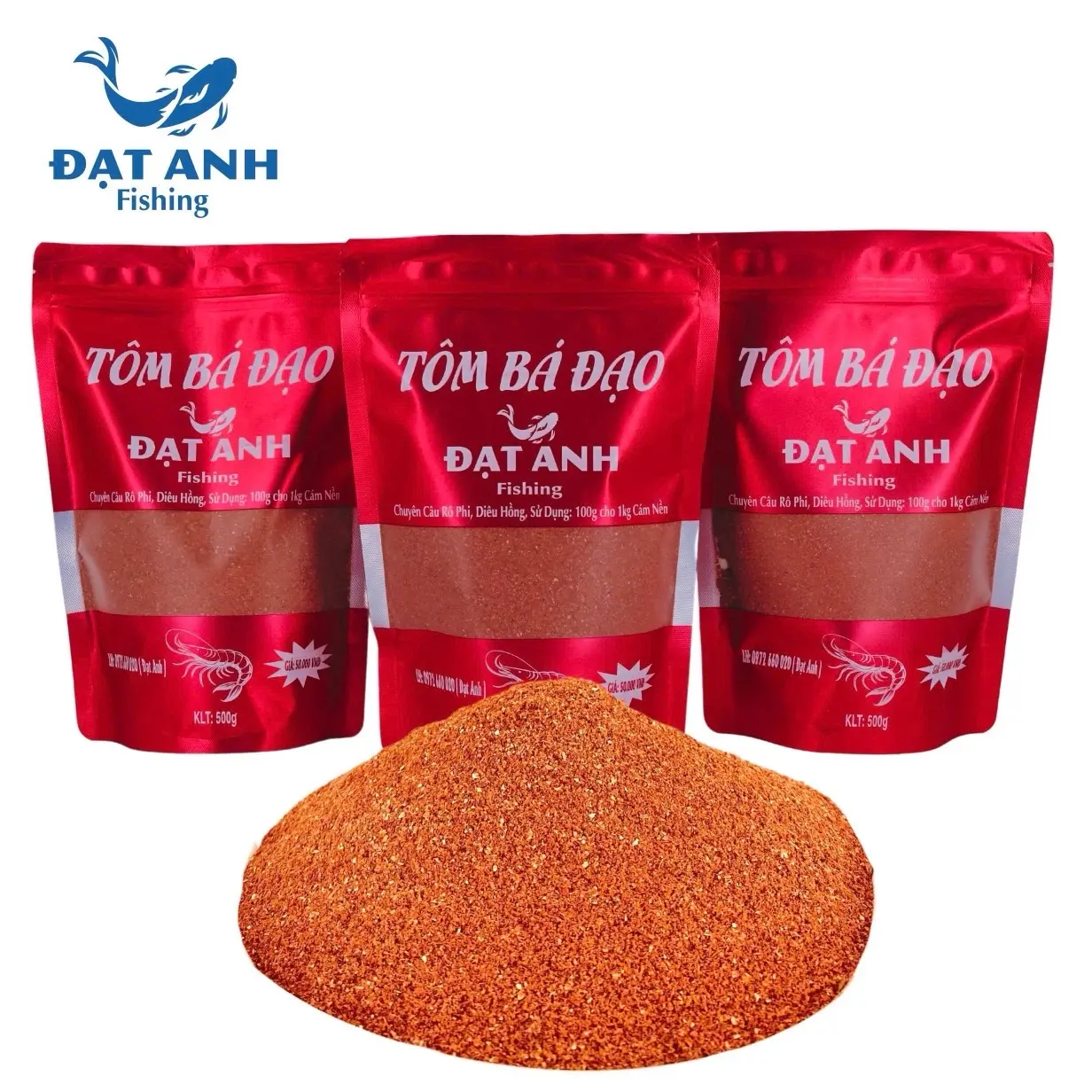 Bột Tôm Bá Đạo mồi câu Rô Phi - Diêu Hồng ( 500g )