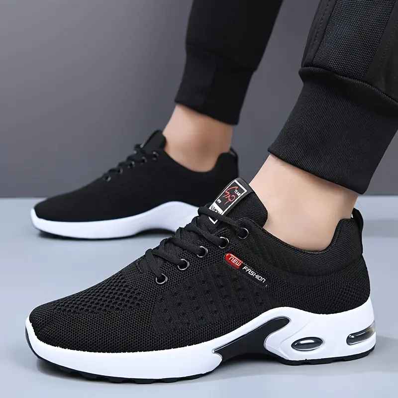 Men'S Athletic Running Shoes, Walking Footwear, Fashionable Fitness Sneakers for Men, Breathable, Lightweight, Comfortable - Fabric Upper, PVC Sole, Lace-Up Closure, with Striped Pattern 8