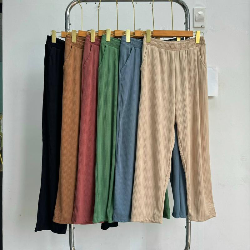 Quần dài bigsize baggy , vải thun sọc tăm Mát dành cho nữ có độ co giản (58-95kg) Q18