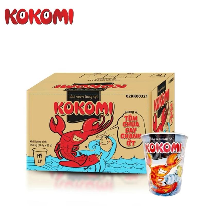  Mì ly Kokomi Tôm Chua Cay 65gr - Thùng 24 ly miến ăn 